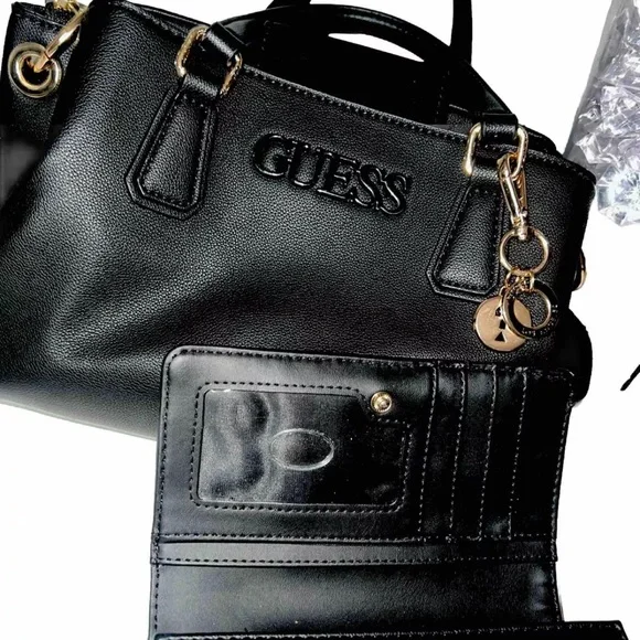 medium black and gold purse with wallet. - Picture 3 of 4